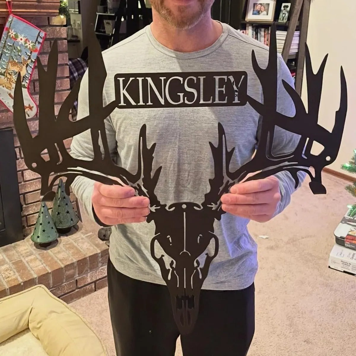 Personalized Metal Deer Skull Rack