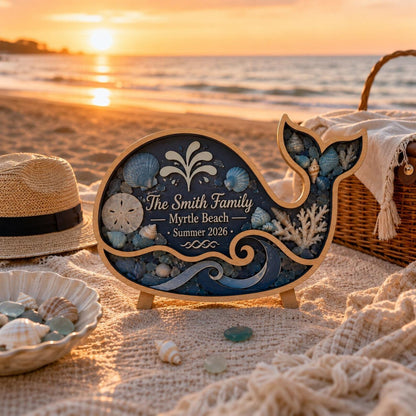 Personalized Whale Shadow Box, Beach House Decor
