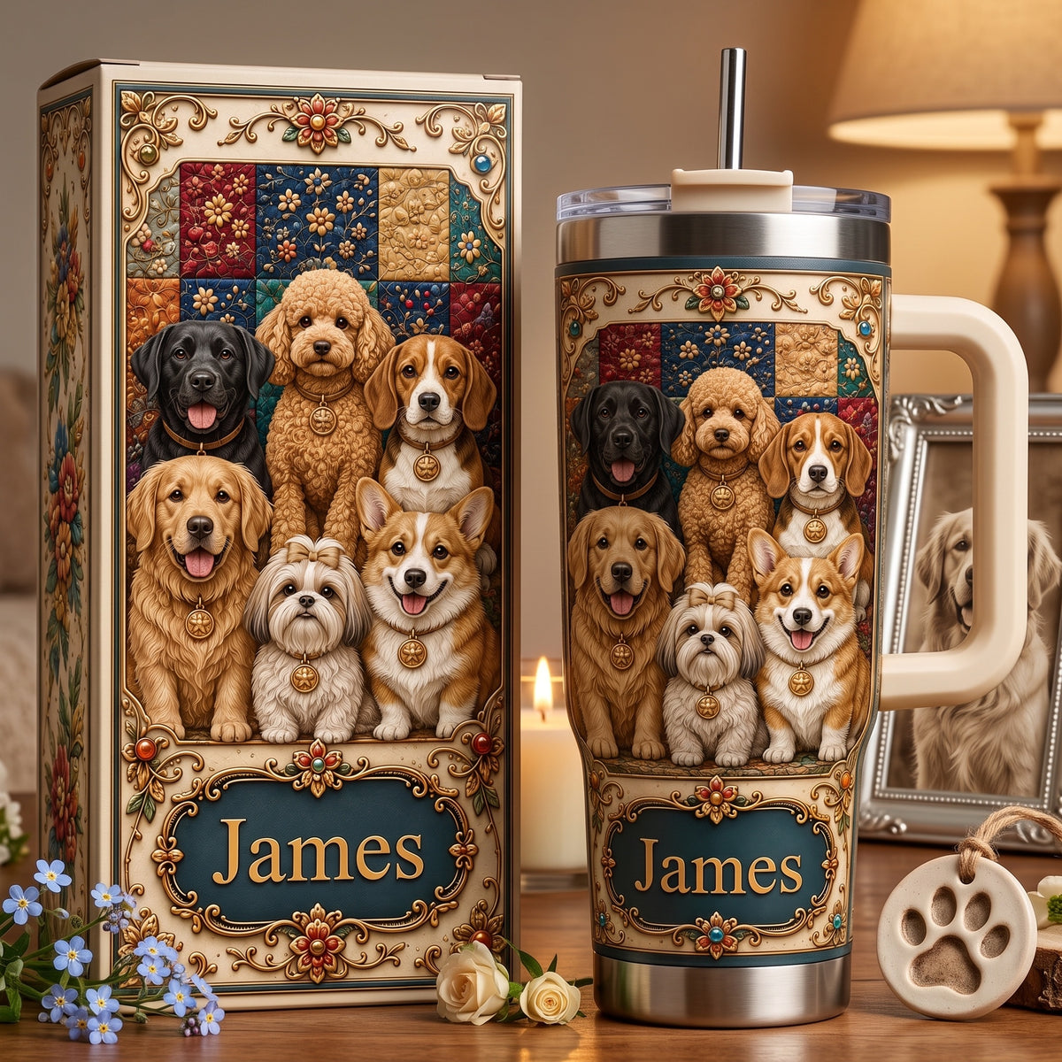 Personalized Dog Lover Tumbler with Name