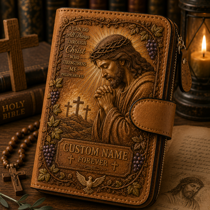 🙏 Personalized Christian Wallet with Custom Name – Bible Verse Faith Gift for Believers
