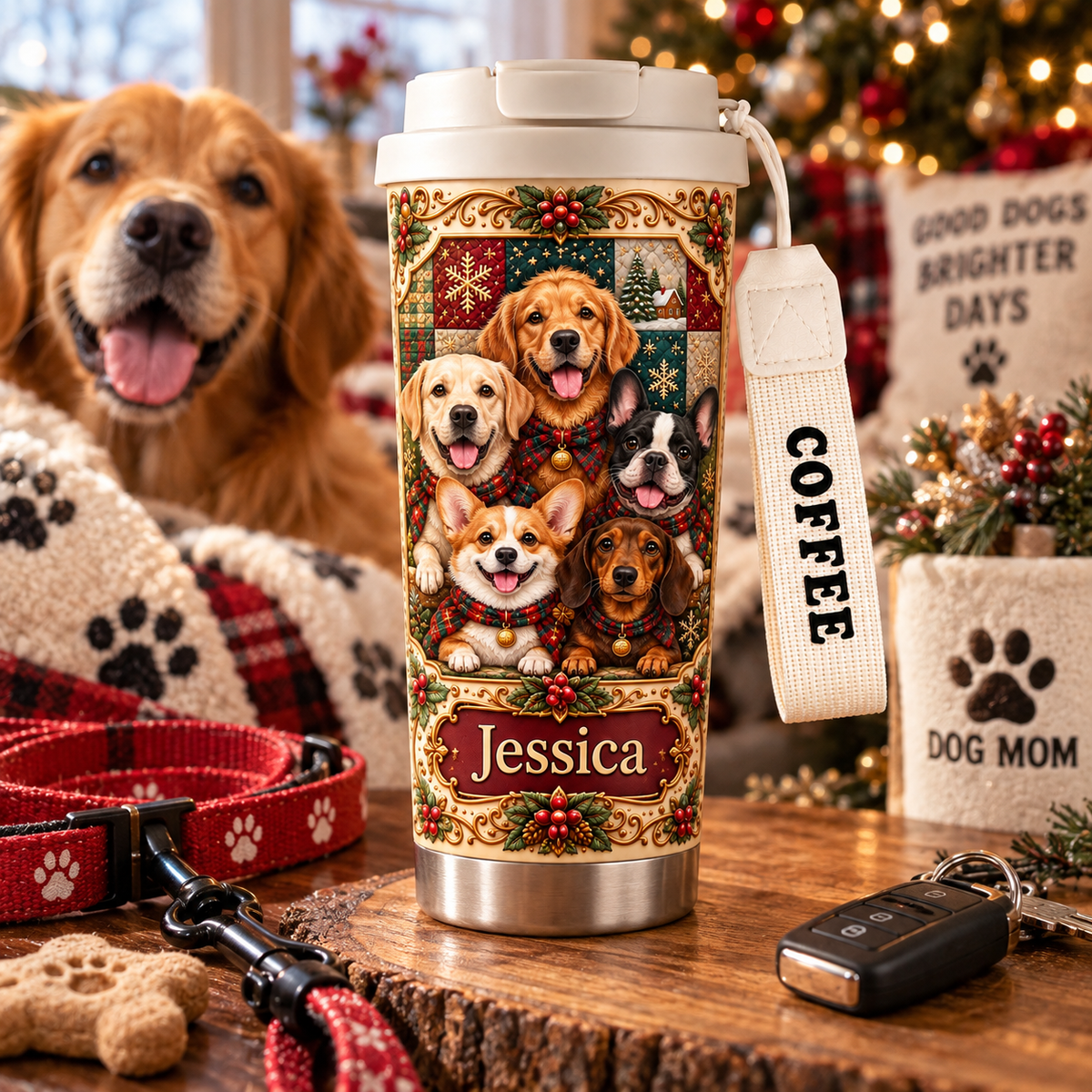 Personalized Dog Mom Tumbler, All Her Fur Babies in One Special Gift