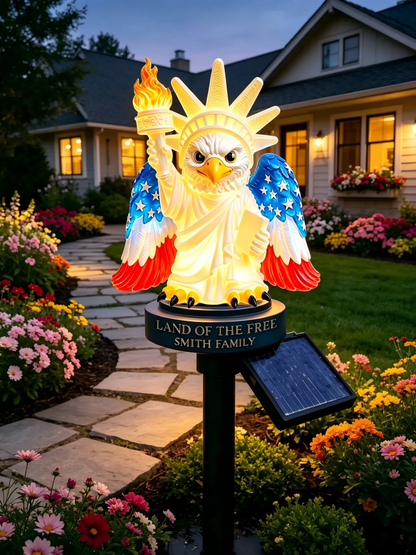 Cute Freedom Eagle Solar Garden Stake Light