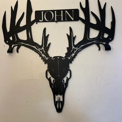 Personalized Metal Deer Skull Rack