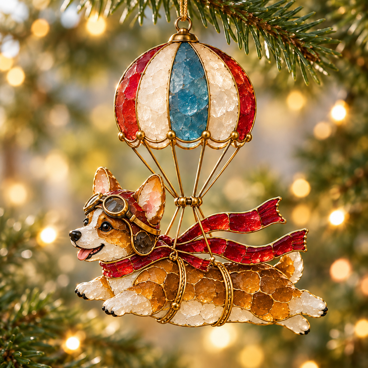 Up, Up & Adorable! 🎈 Flying Animal Christmas Ornament — Sea Glass Look