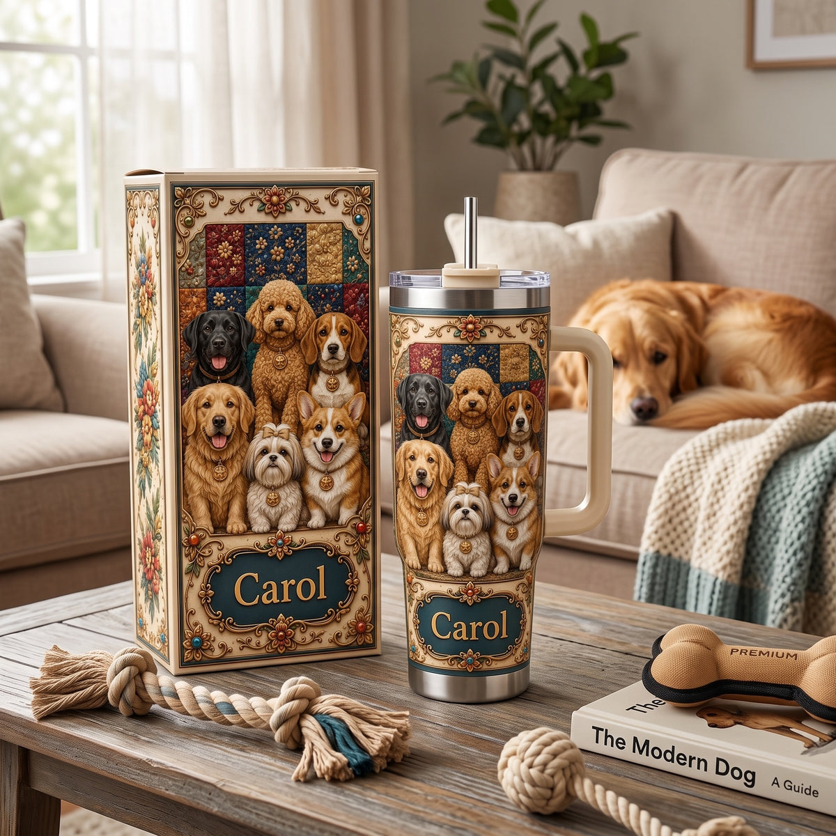 Personalized Dog Lover Tumbler with Name