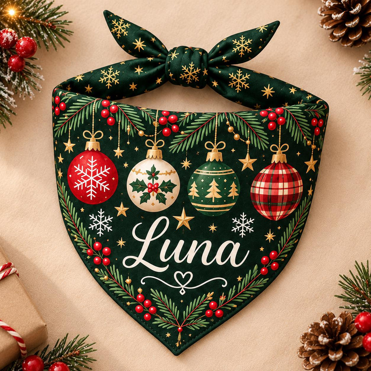 Personalized Christmas Pet Bandana • Because They’re Family, Too 🎄