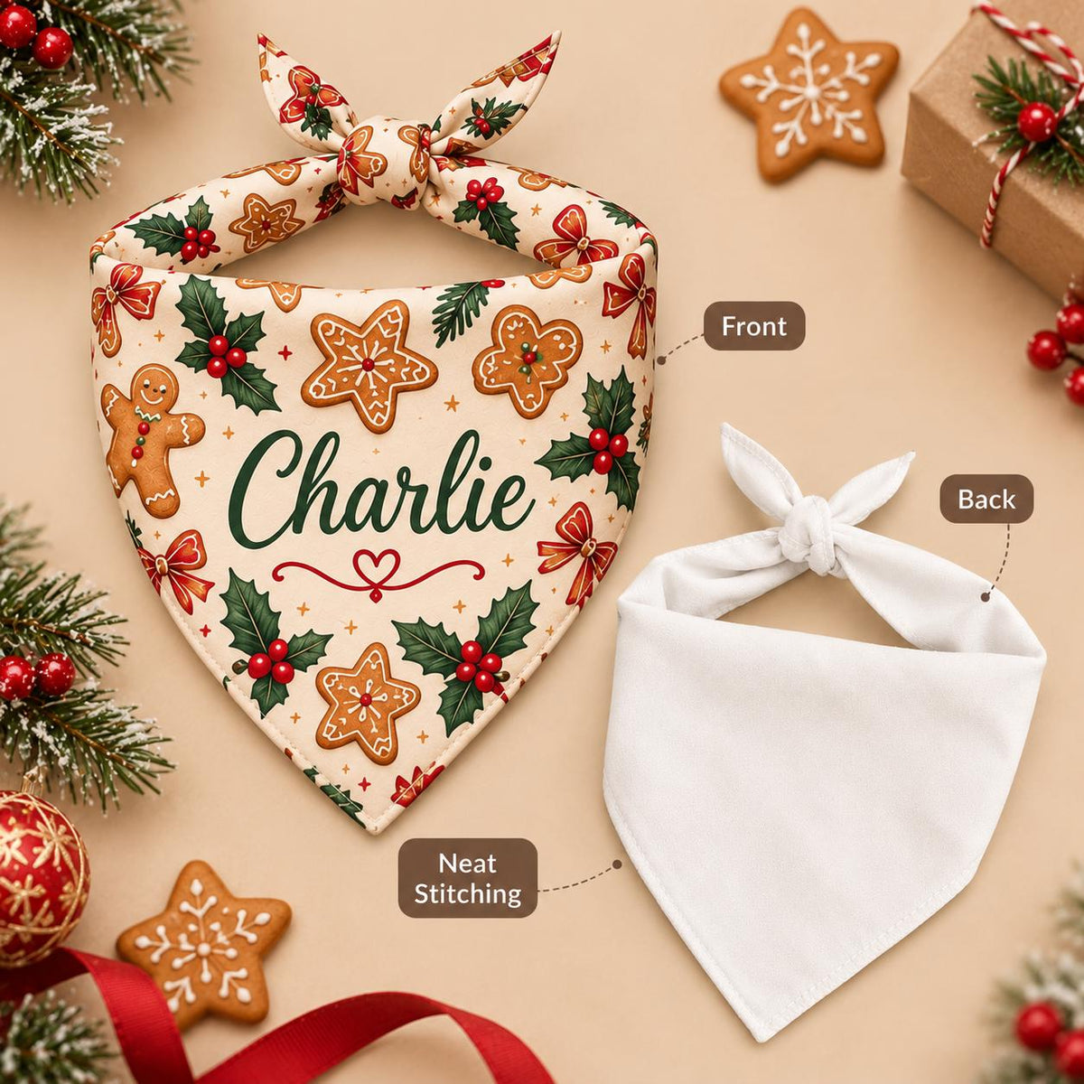 Personalized Christmas Pet Bandana • Because They’re Family, Too 🎄