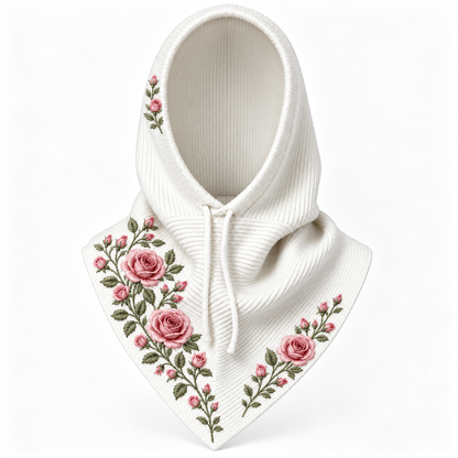 🌹 Rose Garden 2-in-1 Embroidered Hooded Scarf