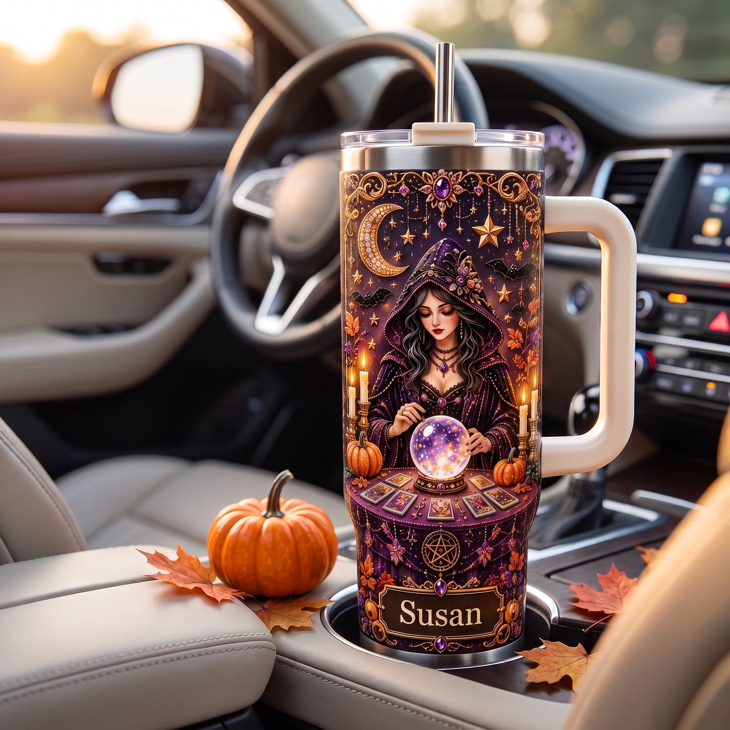 Personalized Witch Fortune Teller Halloween Tumbler