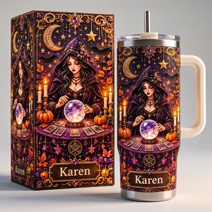 Personalized Witch Fortune Teller Halloween Tumbler