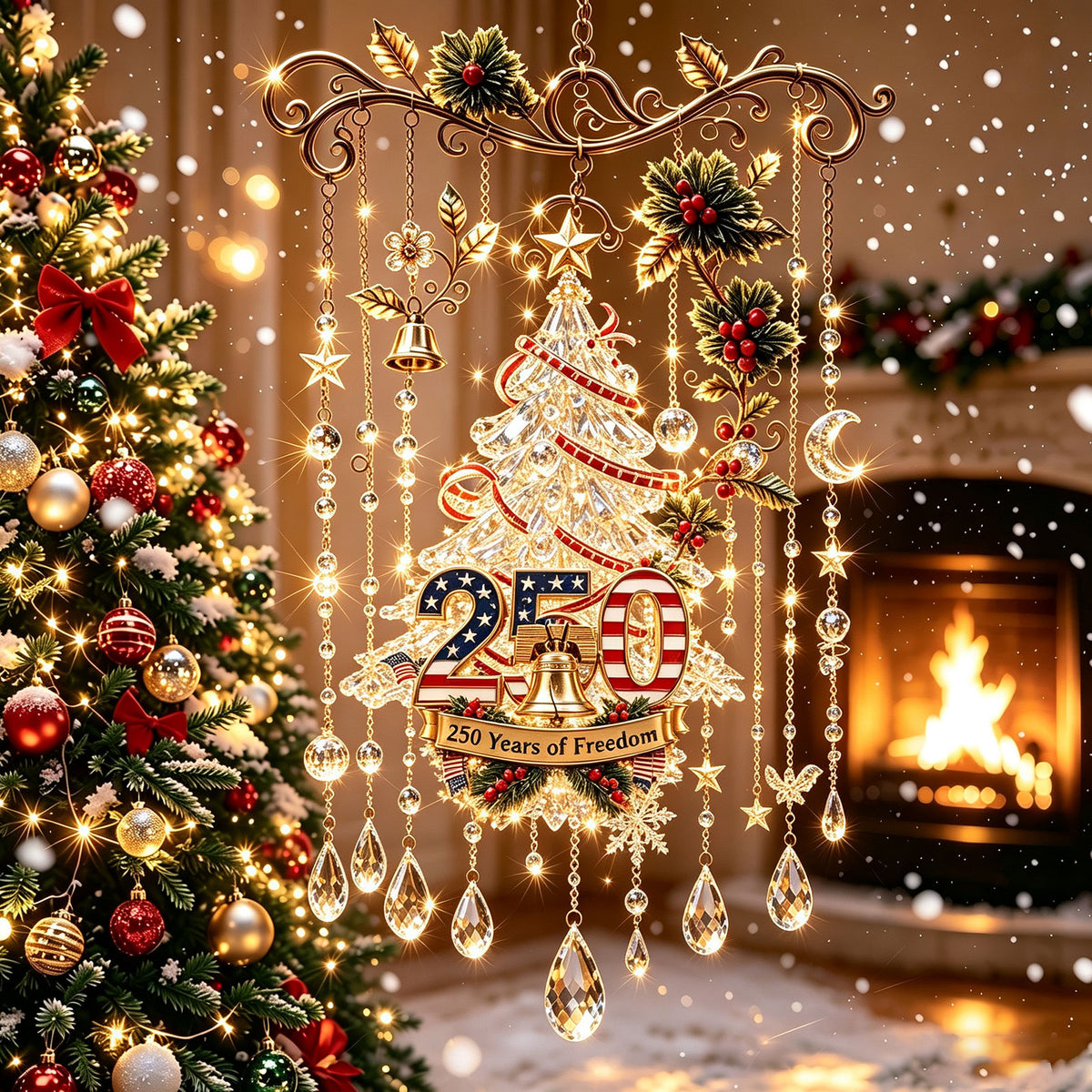 ✨ Christmas Theme Crystal Wind Chime
