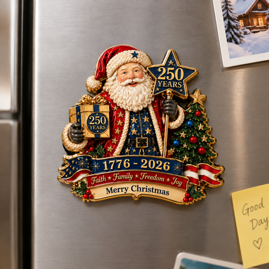 250th Semiquincentennial Anniversary Christmas Fridge Magnet 🎄 | Vintage Commemorative Holiday Decor