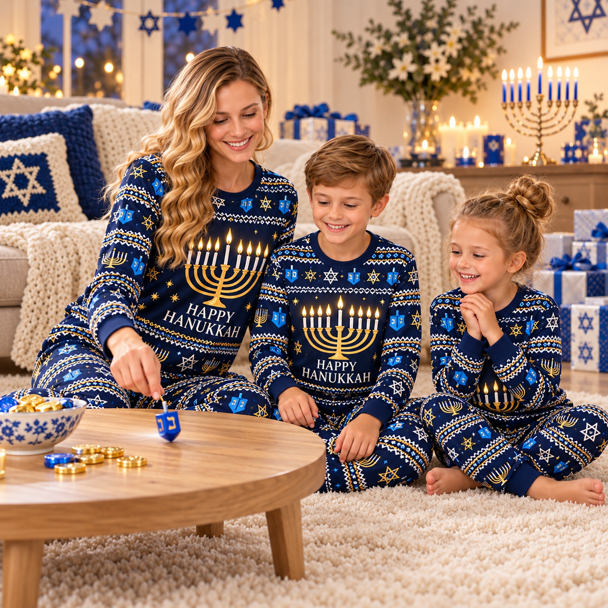 Matching Family Hanukkah Pajamas – Mommy, Daddy & Me 🕎