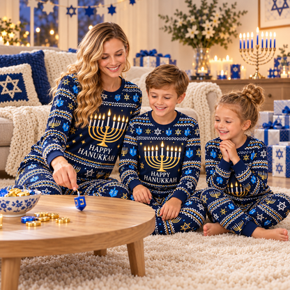 Matching Family Hanukkah Pajamas – Mommy, Daddy & Me 🕎