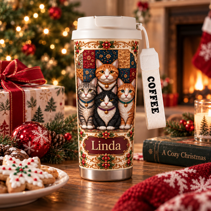 🎄 Personalized Cat Lover Christmas Tumbler