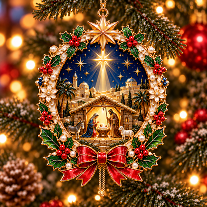2026 Nativity Christmas Ornaments – 6-Piece Holy Family & Bethlehem Keepsake Collection | Faith-Inspired Christmas Tree Decorations & Meaningful Religious Gifts