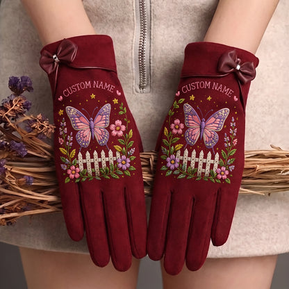 🌿 Personalized Floral Gardening Embossed Gloves –  Perfect Gift For Her🌸