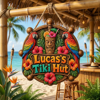 Custom Tiki Hut Door Sign