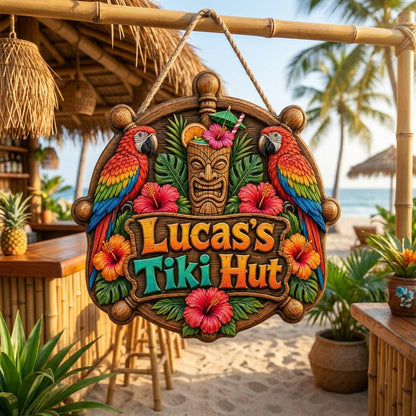 Custom Tiki Hut Door Sign