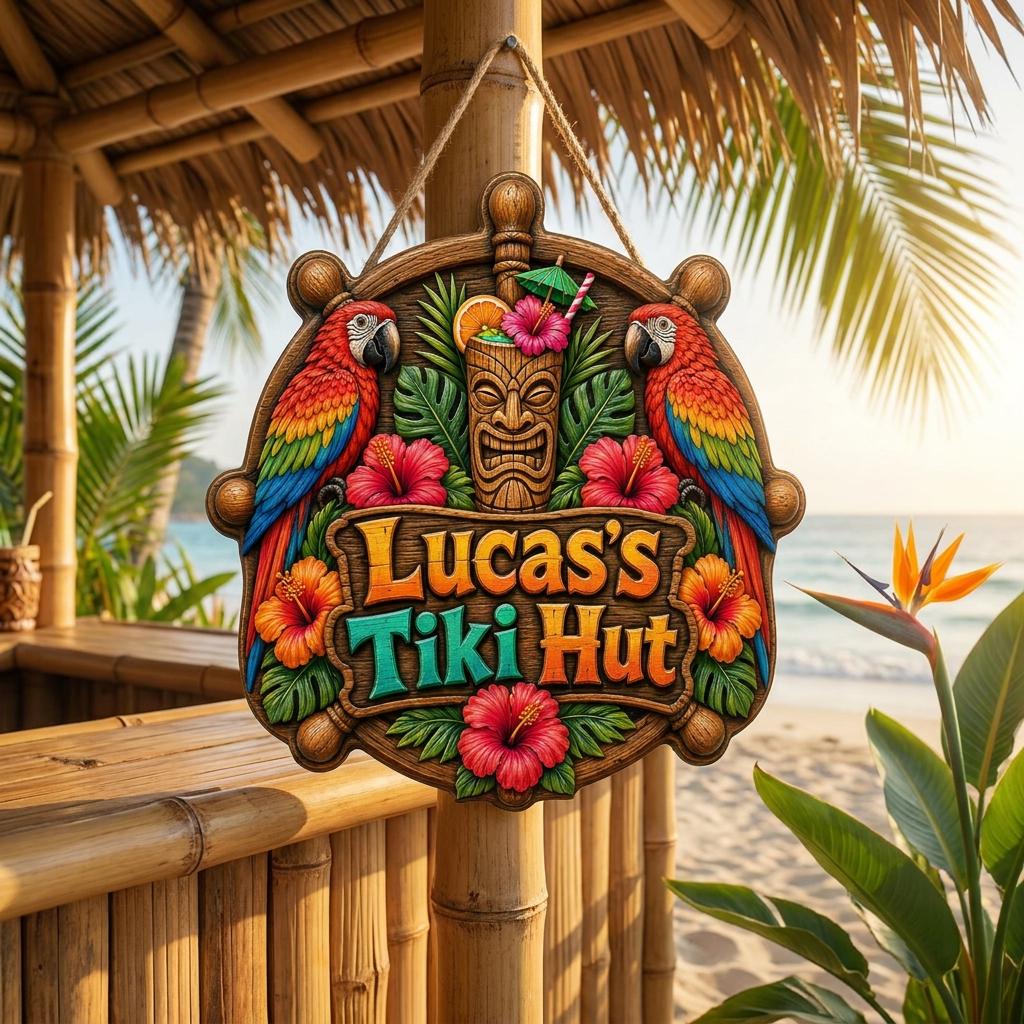 Custom Tiki Hut Door Sign
