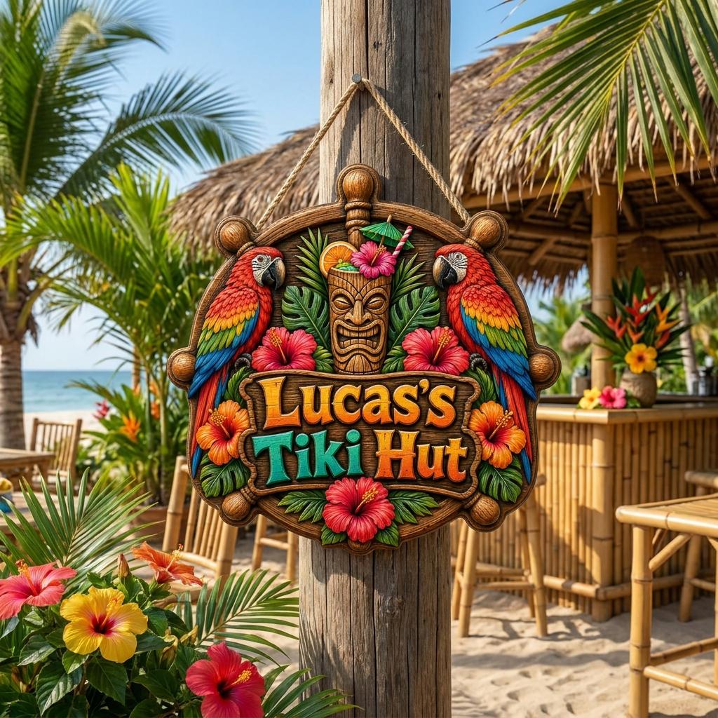 Custom Tiki Hut Door Sign