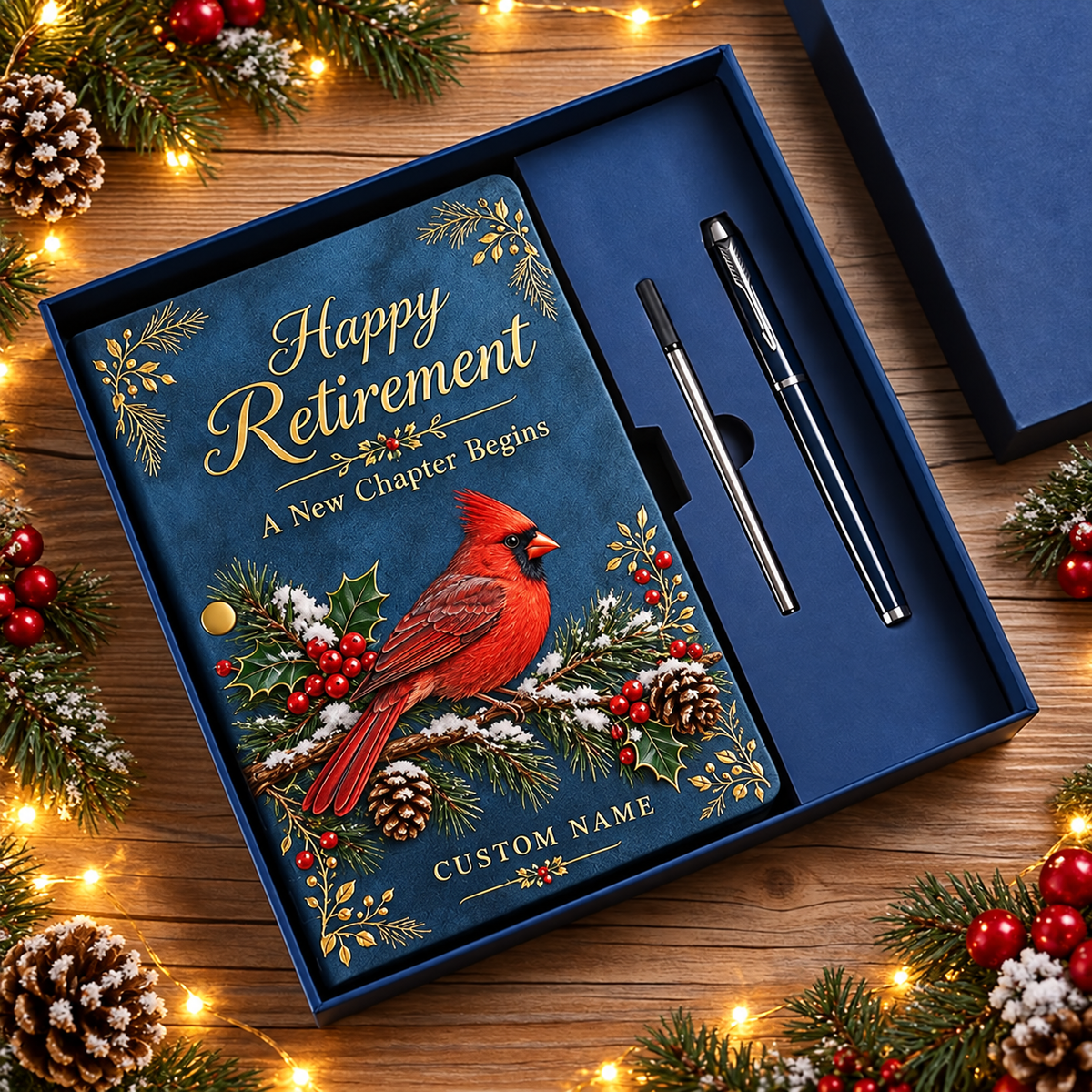 Personalized Happy Retirement Notebook Gift Set With Pens & Greeting Card 🎁