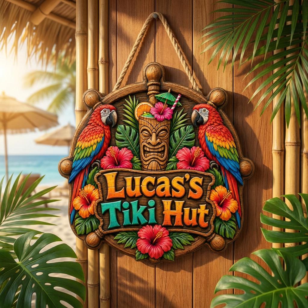 Custom Tiki Hut Door Sign
