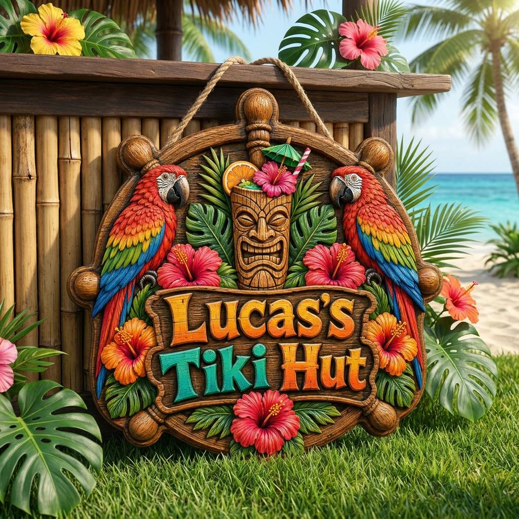 Custom Tiki Hut Door Sign