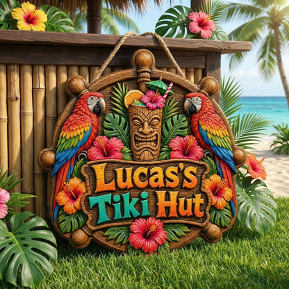 Custom Tiki Hut Door Sign