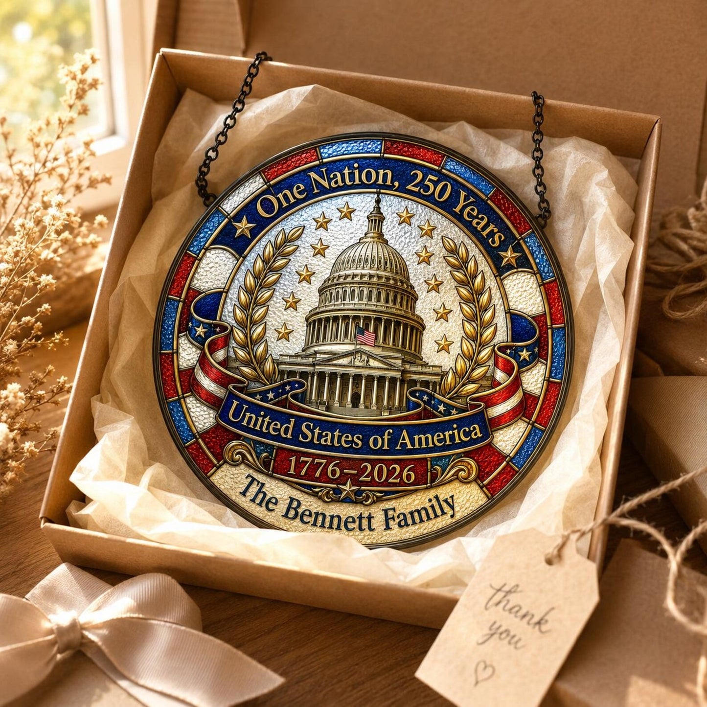 America 250 Personalized Suncatcher