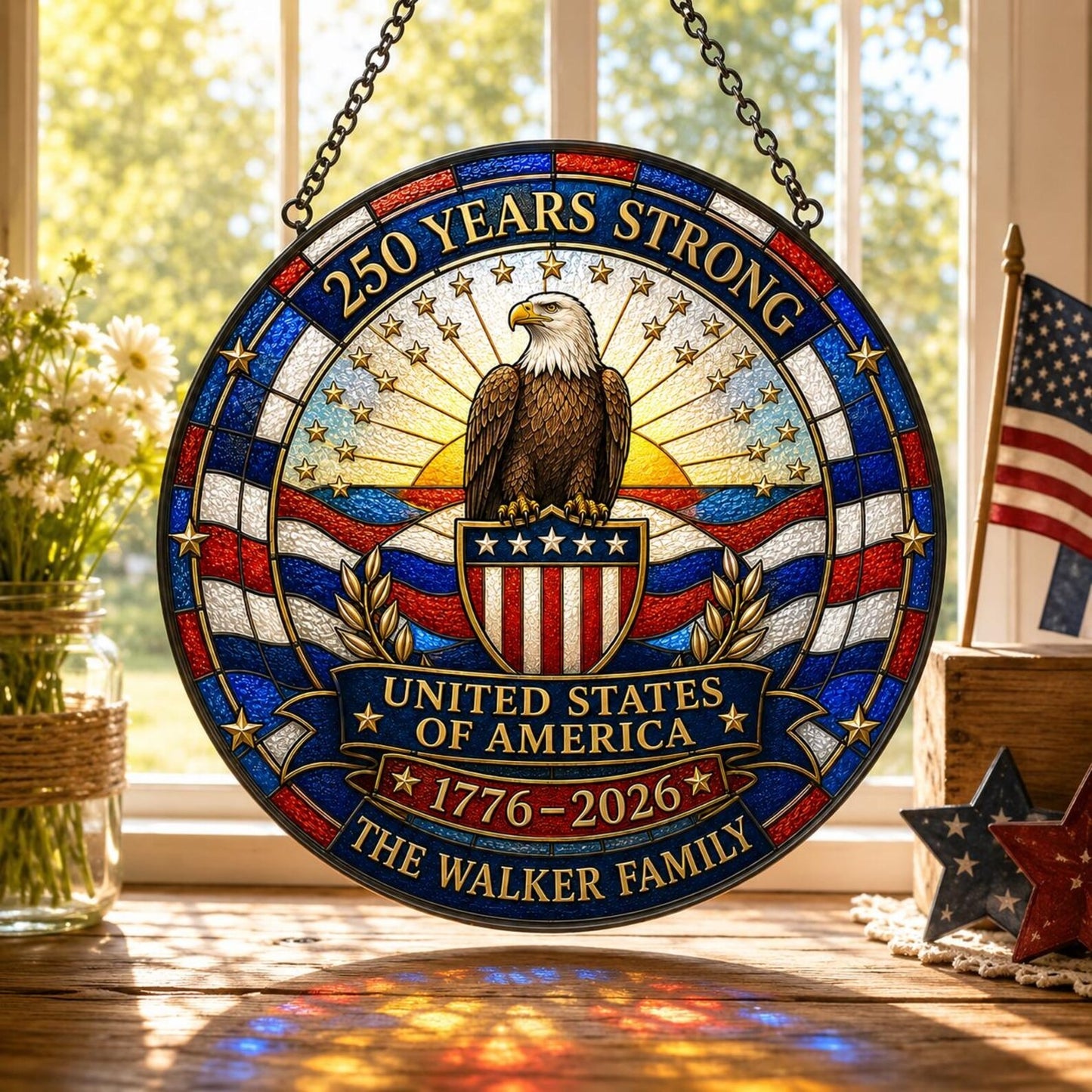 America 250 Personalized Suncatcher