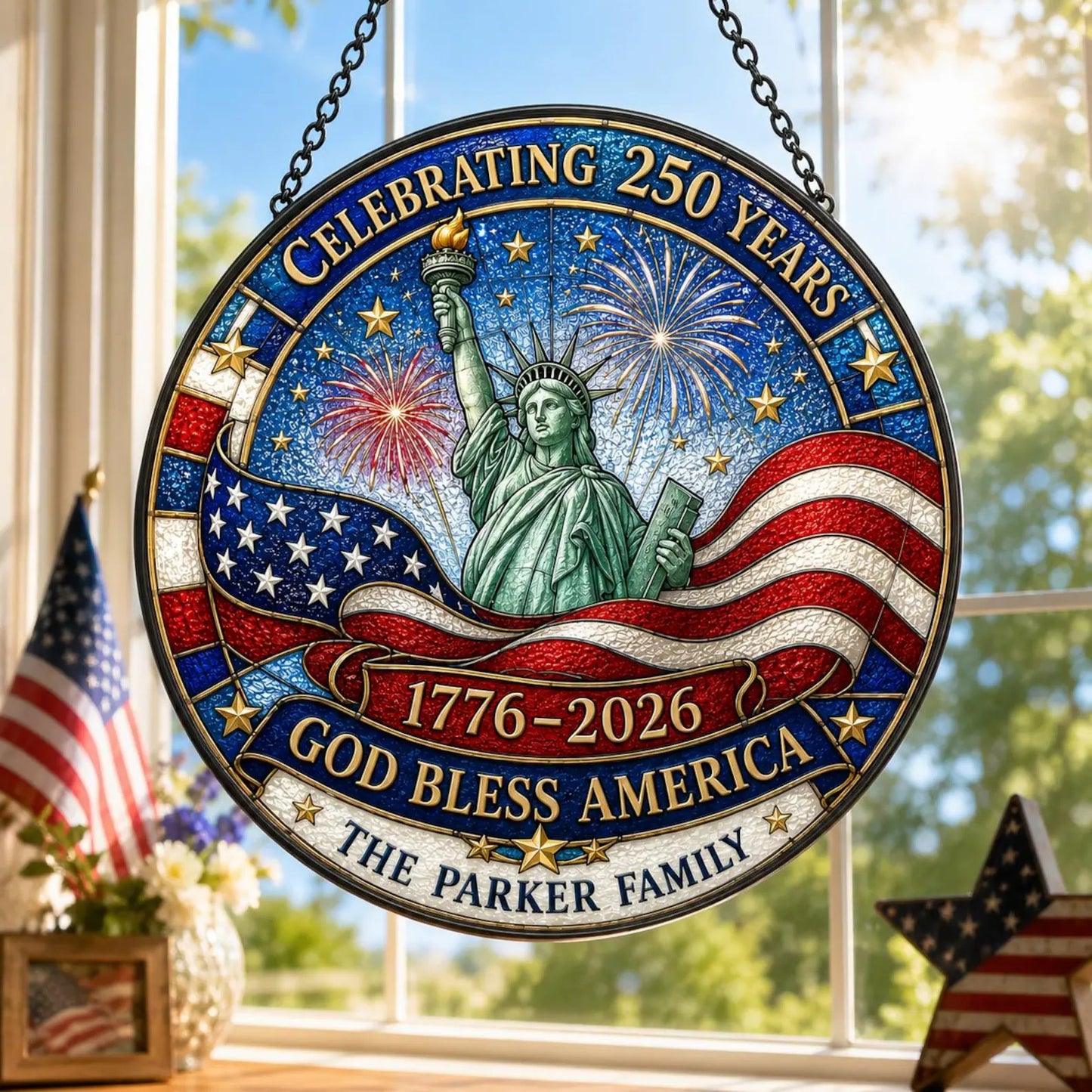 America 250 Personalized Suncatcher
