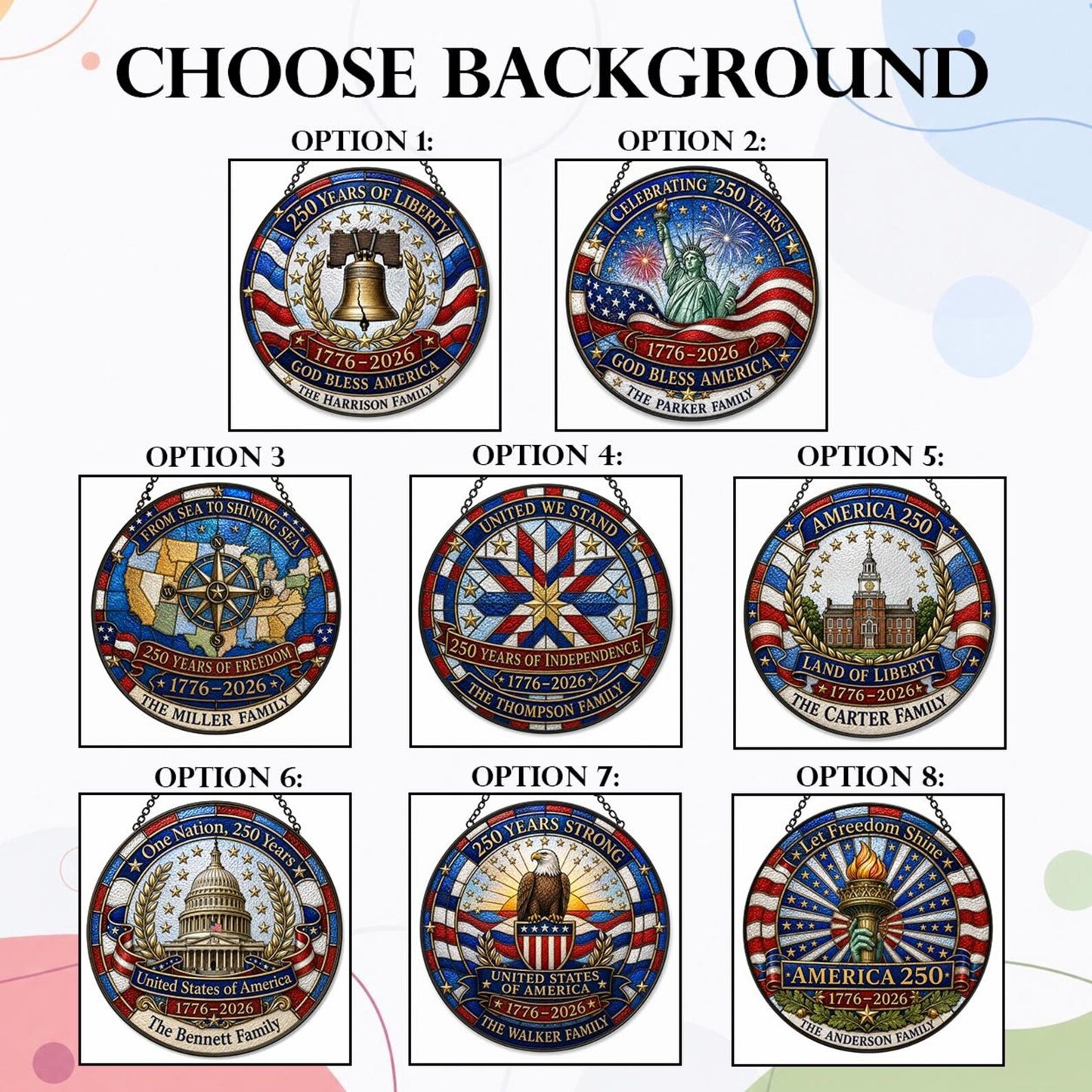 America 250 Personalized Suncatcher