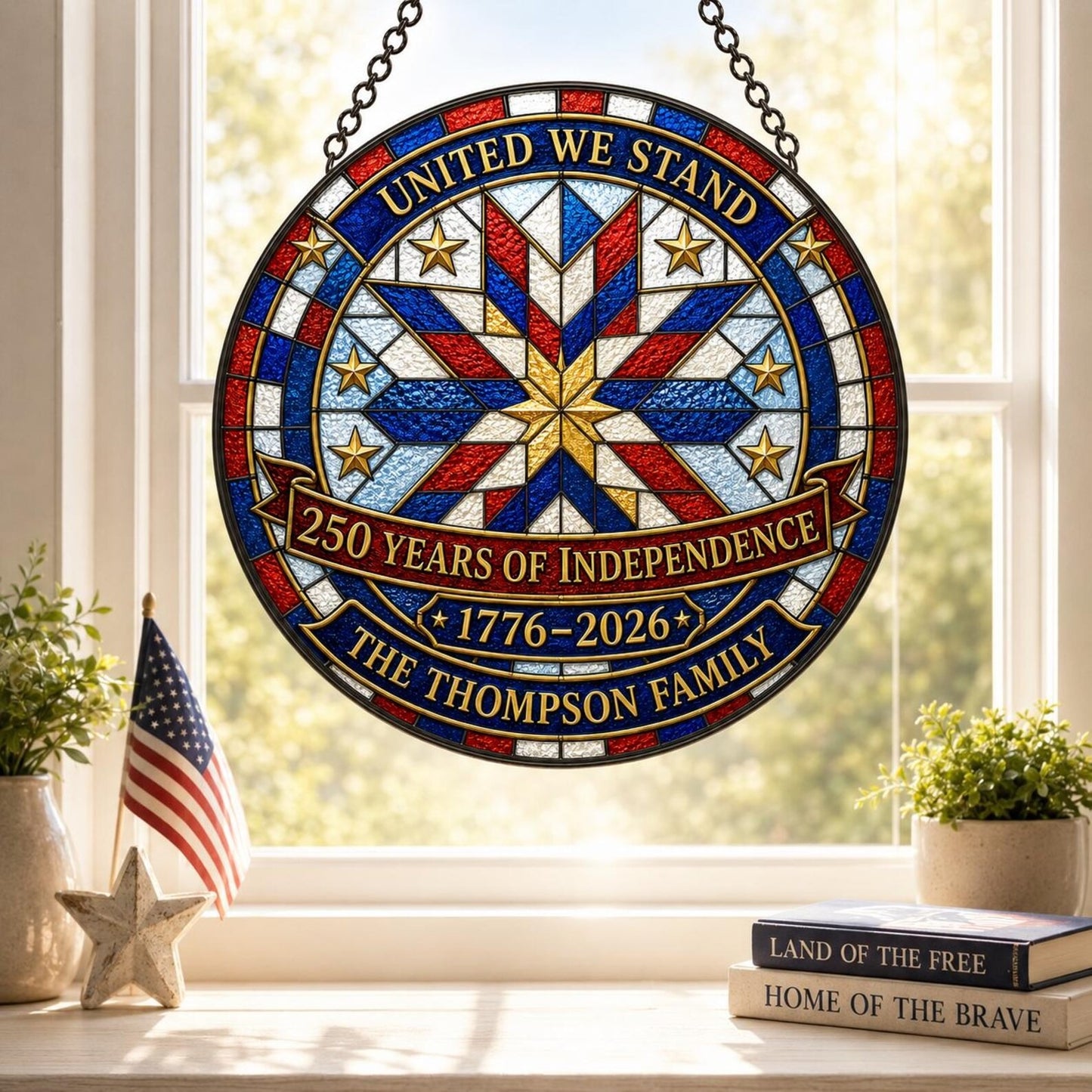 America 250 Personalized Suncatcher