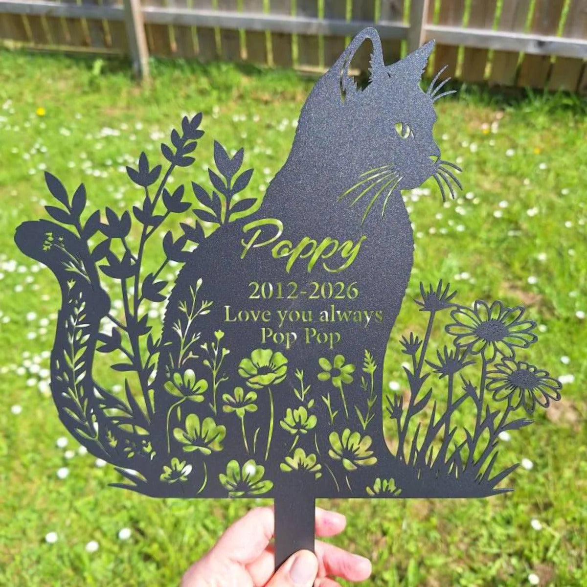 Personalized Cat Memorial Garden Stake