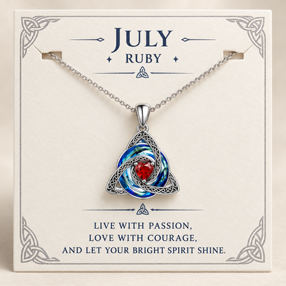 ✨Birthstone Celtic Trinity Knot Necklace – Meaningful Symbol of Love & Connection ❤️