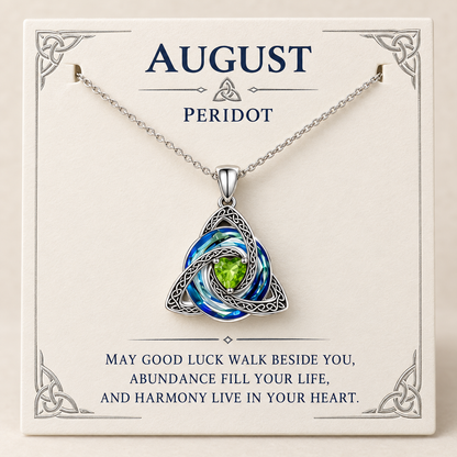 ✨Birthstone Celtic Trinity Knot Necklace – Meaningful Symbol of Love & Connection ❤️