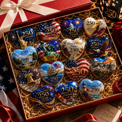America 250th Anniversary Commemorative Heart Ornament Collection