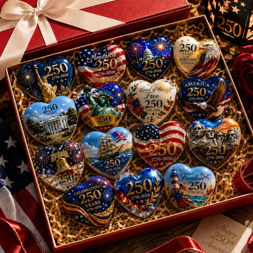 America 250th Anniversary Commemorative Heart Ornament Collection