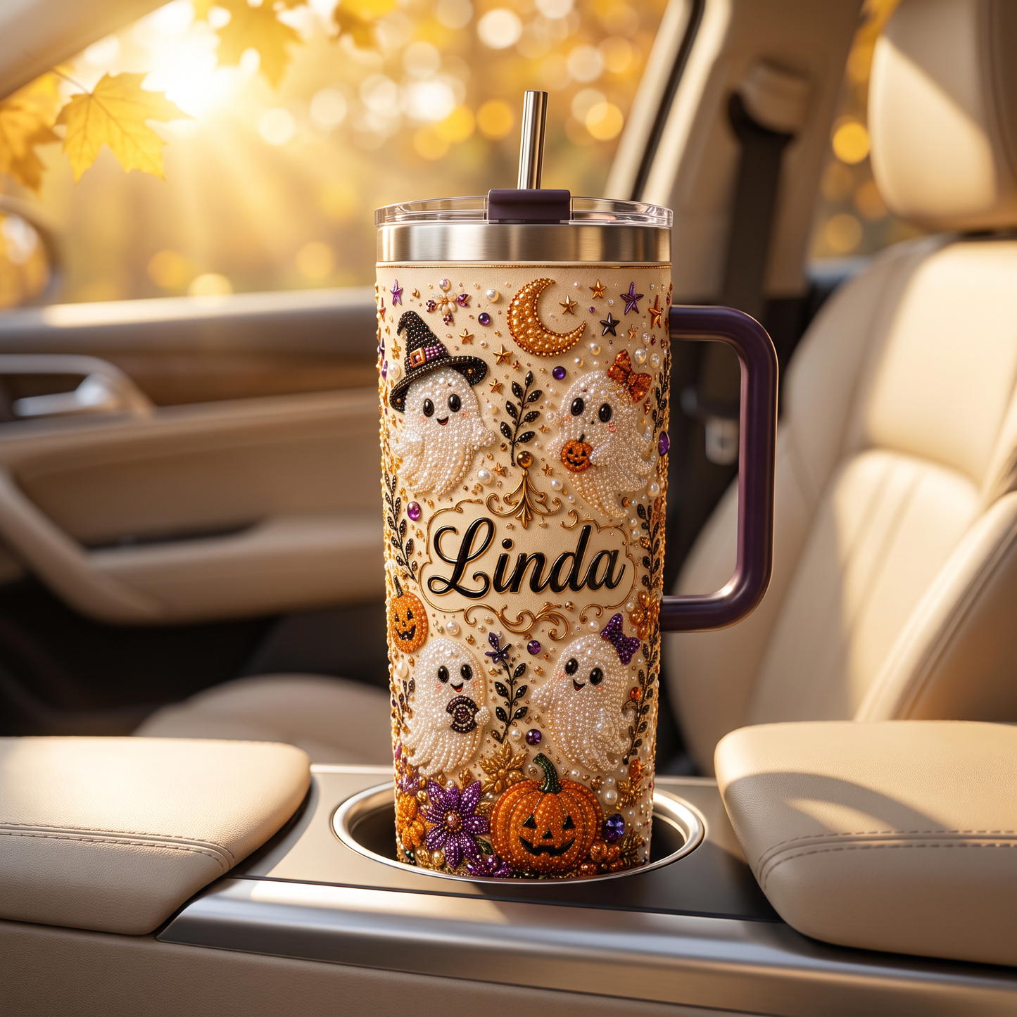 🥤Personalized Halloween Ghost Pearl Tumbler🎁