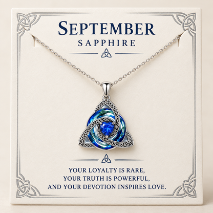 ✨Birthstone Celtic Trinity Knot Necklace – Meaningful Symbol of Love & Connection ❤️
