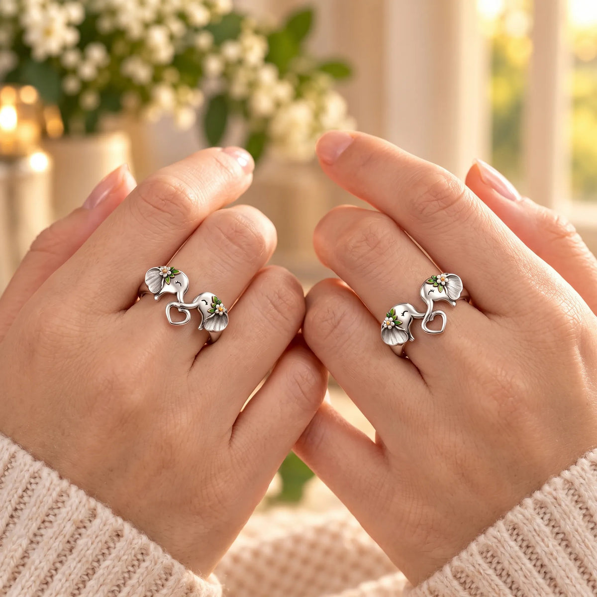 🐘 Elephant Heart Ring – Meaningful Sisterhood & Best Friend Gift with Message Card