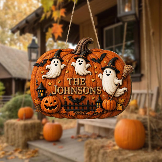 Personalized Halloween Pumpkin Sign
