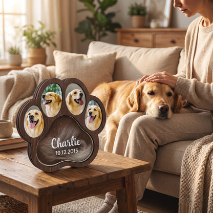 Personalized Pet Memorial Paw Frame with Photo & Fur Keepsake