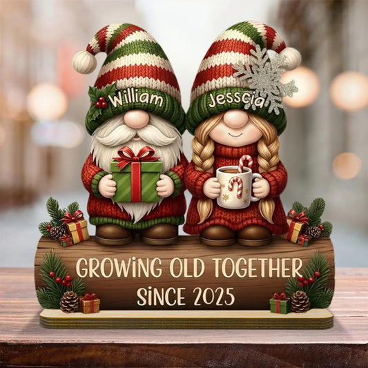 Custom Couple Growing Old Together Wooden Plaque