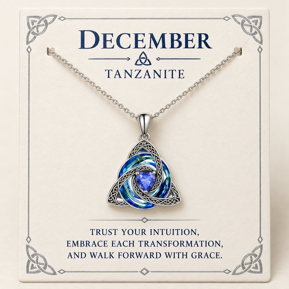 ✨Birthstone Celtic Trinity Knot Necklace – Meaningful Symbol of Love & Connection ❤️