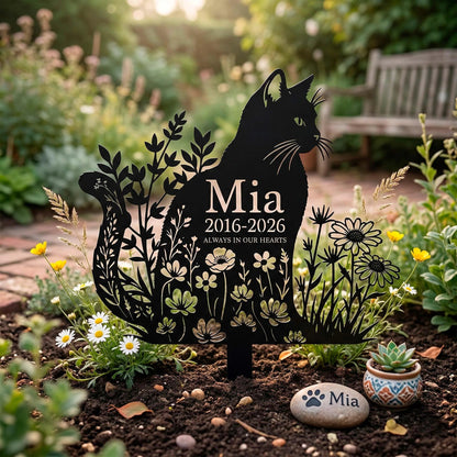 Personalized Cat Memorial Garden Stake