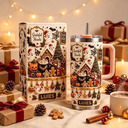 👻 Personalized Spooky Christmas Tumbler