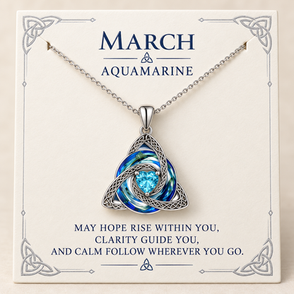 ✨Birthstone Celtic Trinity Knot Necklace – Meaningful Symbol of Love & Connection ❤️