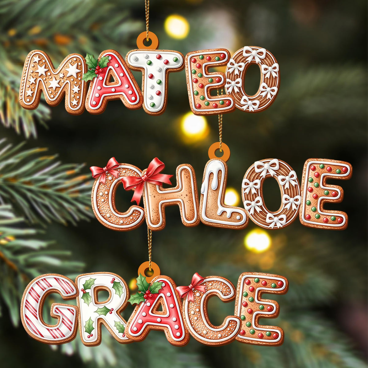 Personalized Gingerbread Letter Name Ornament